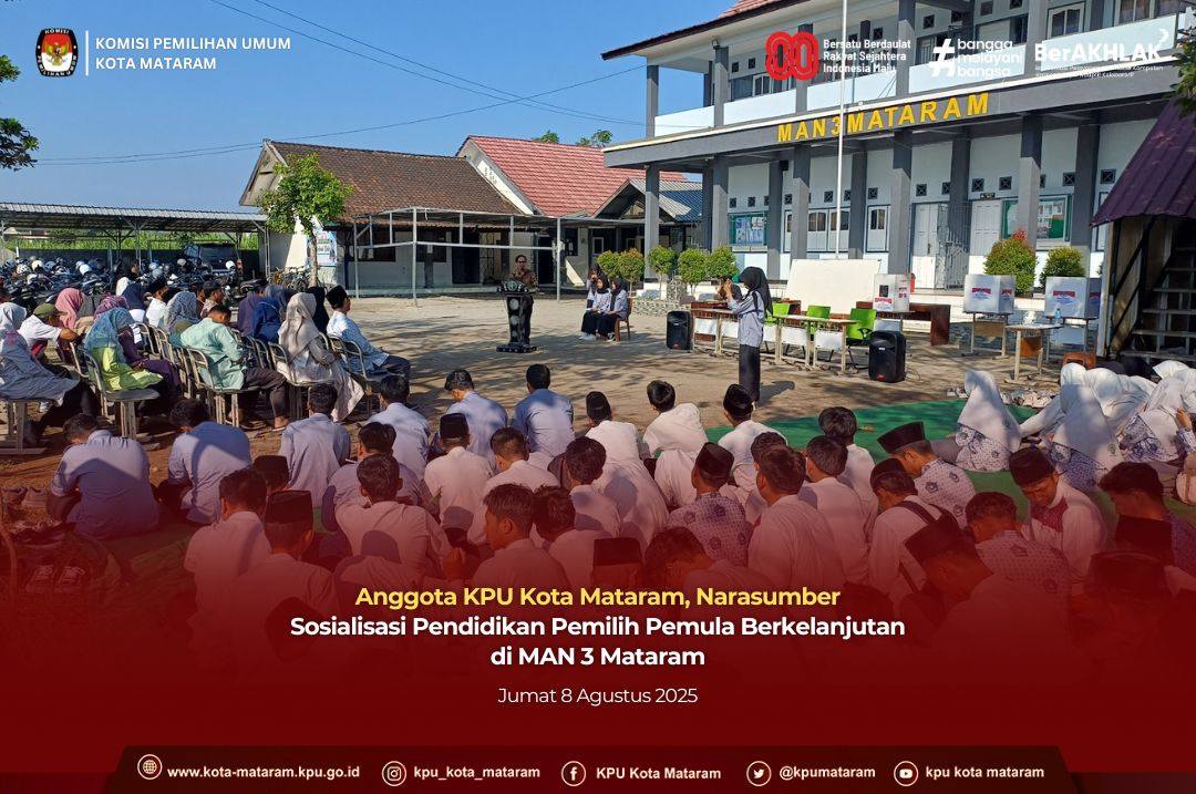 Sosialisasi Pendidikan Pemilih Pemula Berkelanjutan di MAN 3 Mataram
